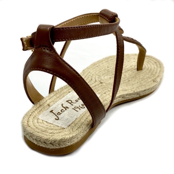 Jack Rogers Evie Cognac Leather Sandals 8.5 - Picture 6 of 9